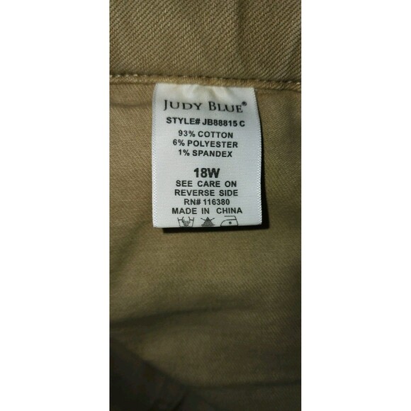 Judy Blue Women’s 18W Plus Size Khaki Pants High Rise Tapered Leg - Picture 3 of 7